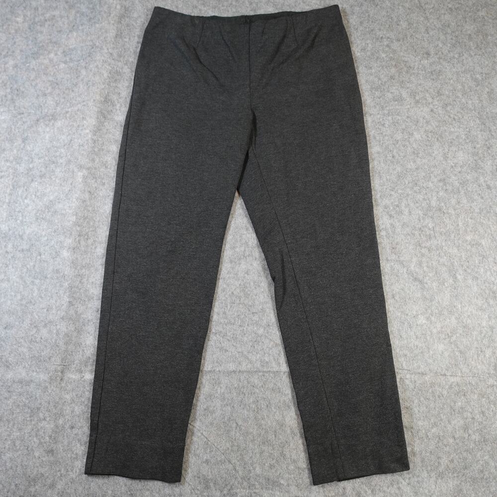 J. Jill Pants Womens Large Ponte Slim Leg Gray Straight Pull On Comfort Casual